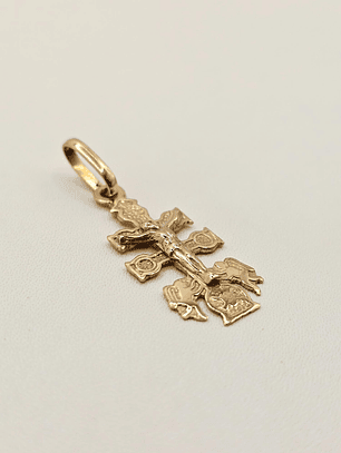 Colgante cruz de caravaca 3 cm 1.2 grs Oro 18k