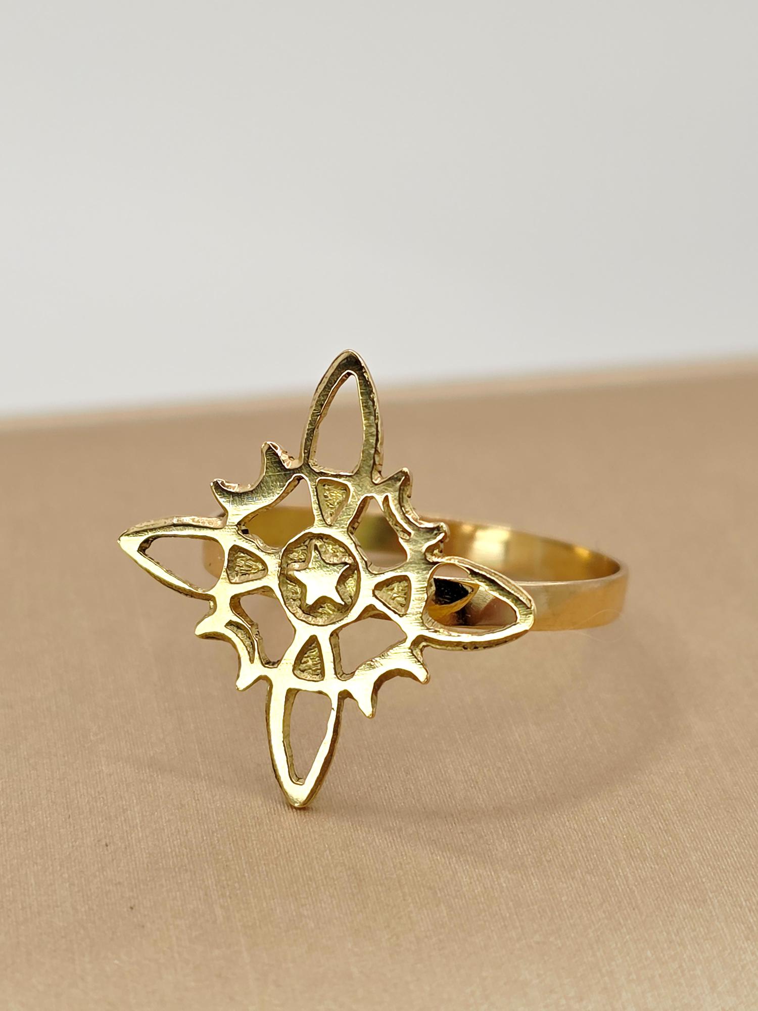 Anillo nudo de bruja silueta 1.8 grs Oro 18k 3