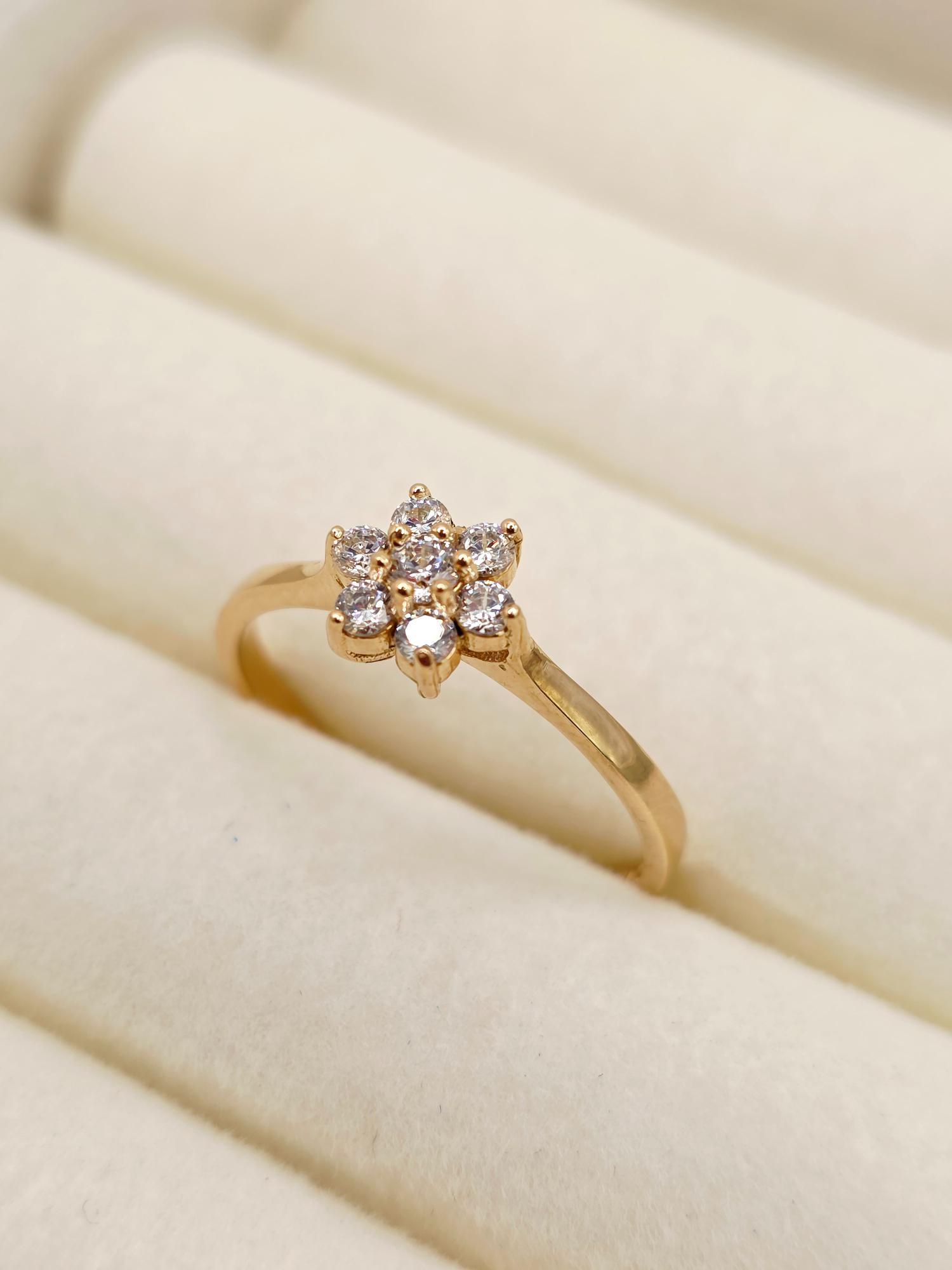 Anillo roseta circones 2.1 grs Oro 18k 1