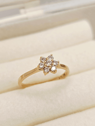 Anillo roseta circones 2.1 grs Oro 18k