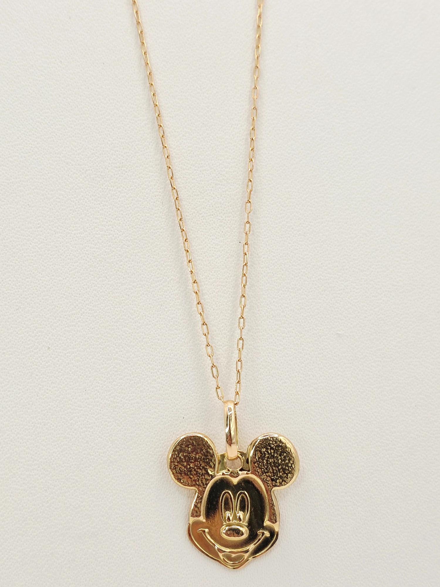 Cadena limada 50 cm y colgante Mickey 2 cm 2.7 grs Oro 18k 3
