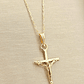 Cadena limada 50 cm y cruz cristo 3 cm 2.5 grs Oro 18k - Miniatura 1