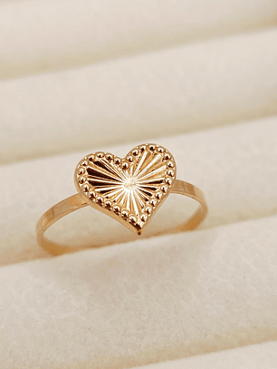 Anillo corazón satín 1.2 grs Oro 18k