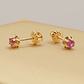 Aros chaton italiano rosa de francia 5 mm 0.9 grs Oro 18k - Miniatura 2