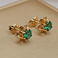 Aros chaton Italiano esmeralda 9 mm 2 grs Oro 18k - Miniatura 1