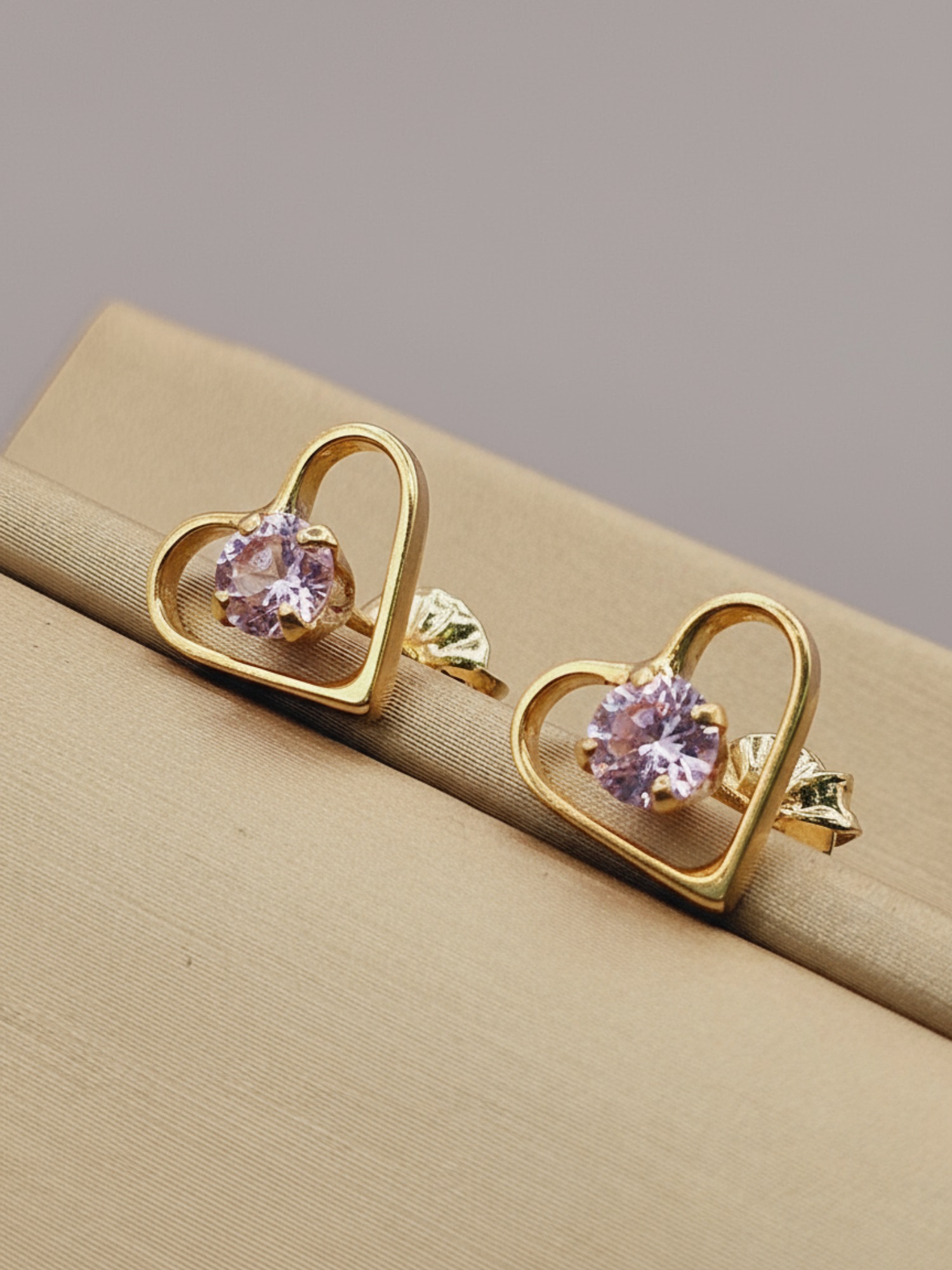 Aros corazón rosa de francia 9 mm 1.9 grs Oro 18k 3