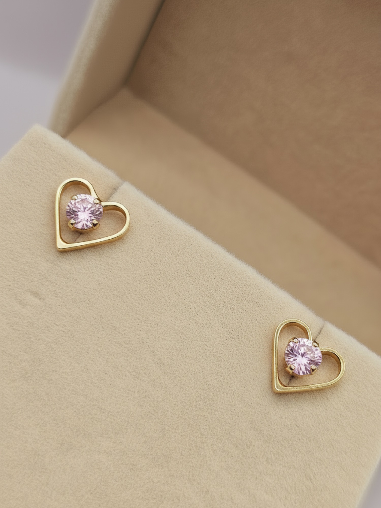 Aros corazón rosa de francia 9 mm 1.9 grs Oro 18k 5