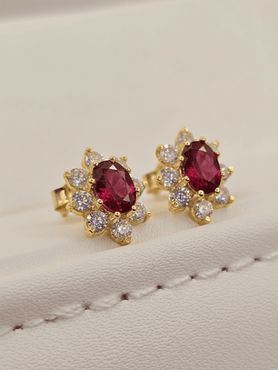 Aros lady rubi 1.1 cm 2.5 grs Oro 18k