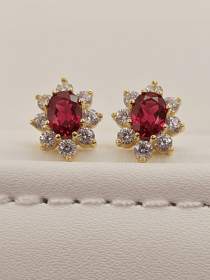 Aros lady rubi 1.1 cm 2.5 grs Oro 18k