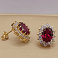 Aros Reina rubi y circones 1.5 cm 5.7 grs Oro 18k - Miniatura 4