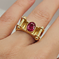 Anillo reina Charlotte con rubi ovalado 8 grs Oro 18k - Miniatura 2