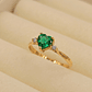 Anillo princesa corazón esmeralda y circones 1.7 grs Oro 18k - Miniatura 4