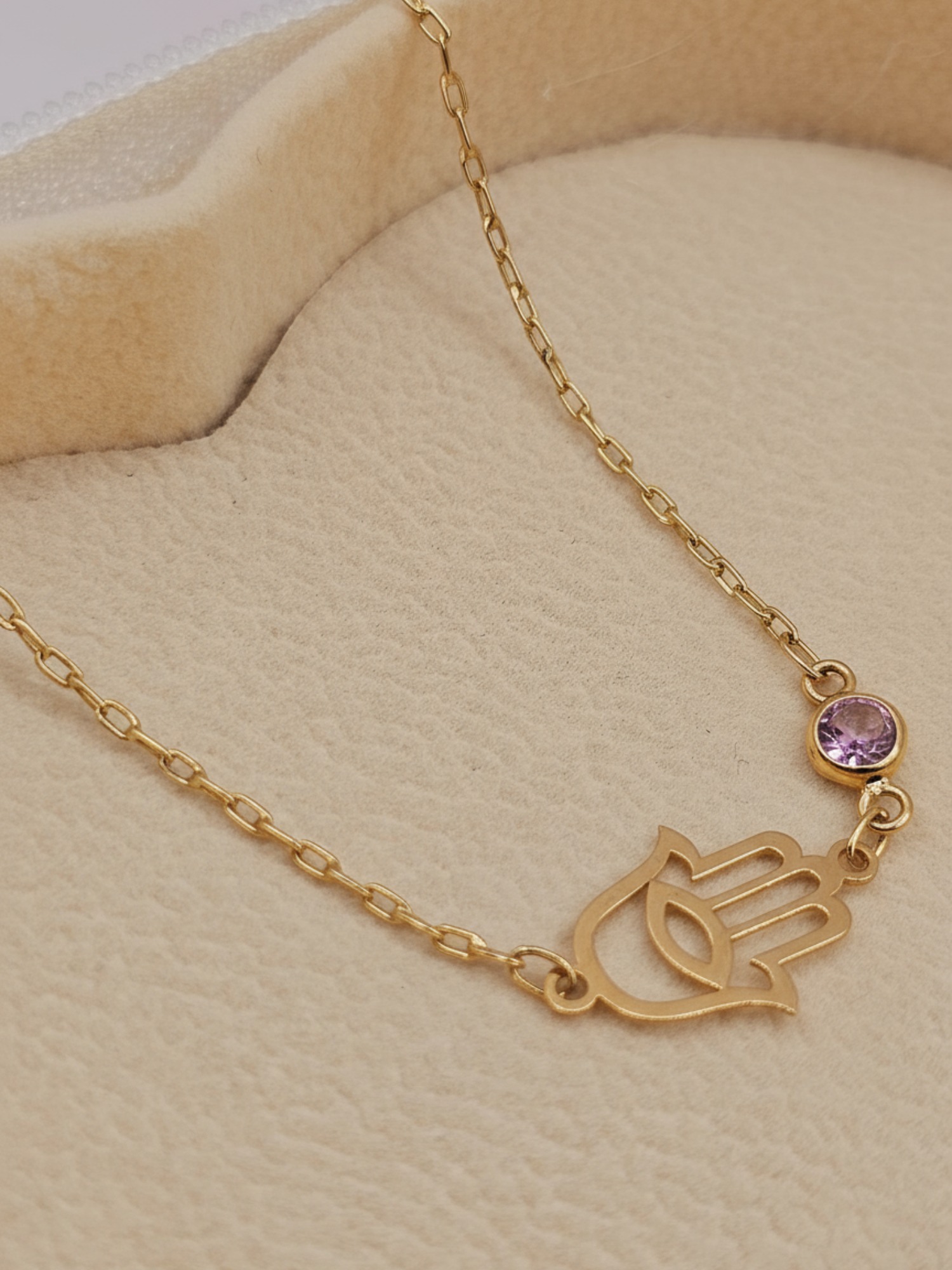 Pulsera mano de Fátima y rosa de francia 19 cm 1.5 grs Oro 18k 2