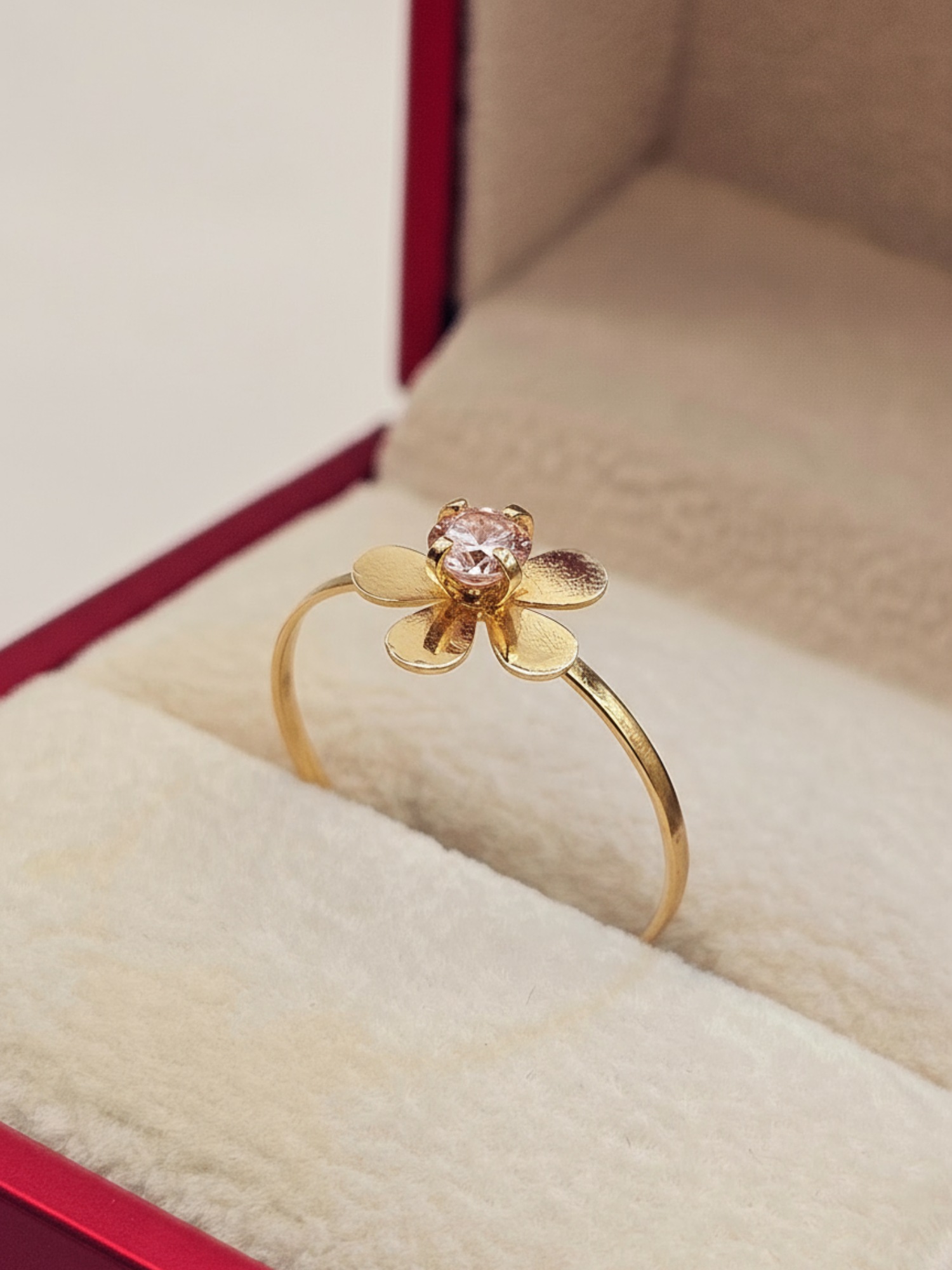 Anillo flor rosa de francia 1.2 grs Oro 18k 3