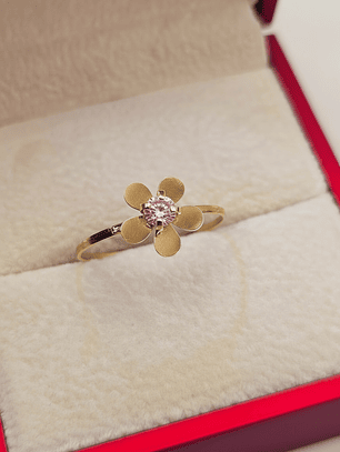 Anillo flor rosa de francia 1.2 grs Oro 18k