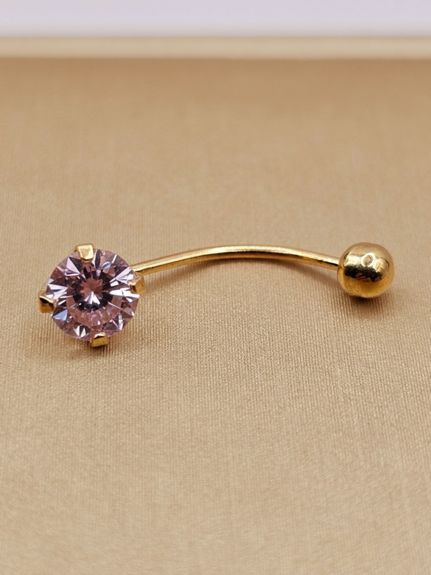 Piercing rosa de francia y bolita 2 cm 0.7 grs Oro 18k 4