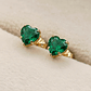 Aros chatón corazón esmeralda 5 mm 1.3 grs Oro 18k - Miniatura 4