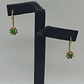 Aros con gancho flor esmeralda 1.2 grs Oro 18k - Miniatura 2