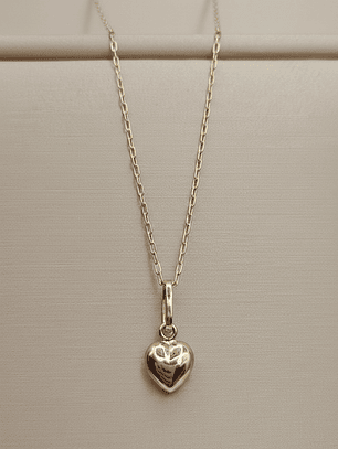 Cadena limada 45 cm y corazón 1.4 cm 1.5 grs Oro 18k 