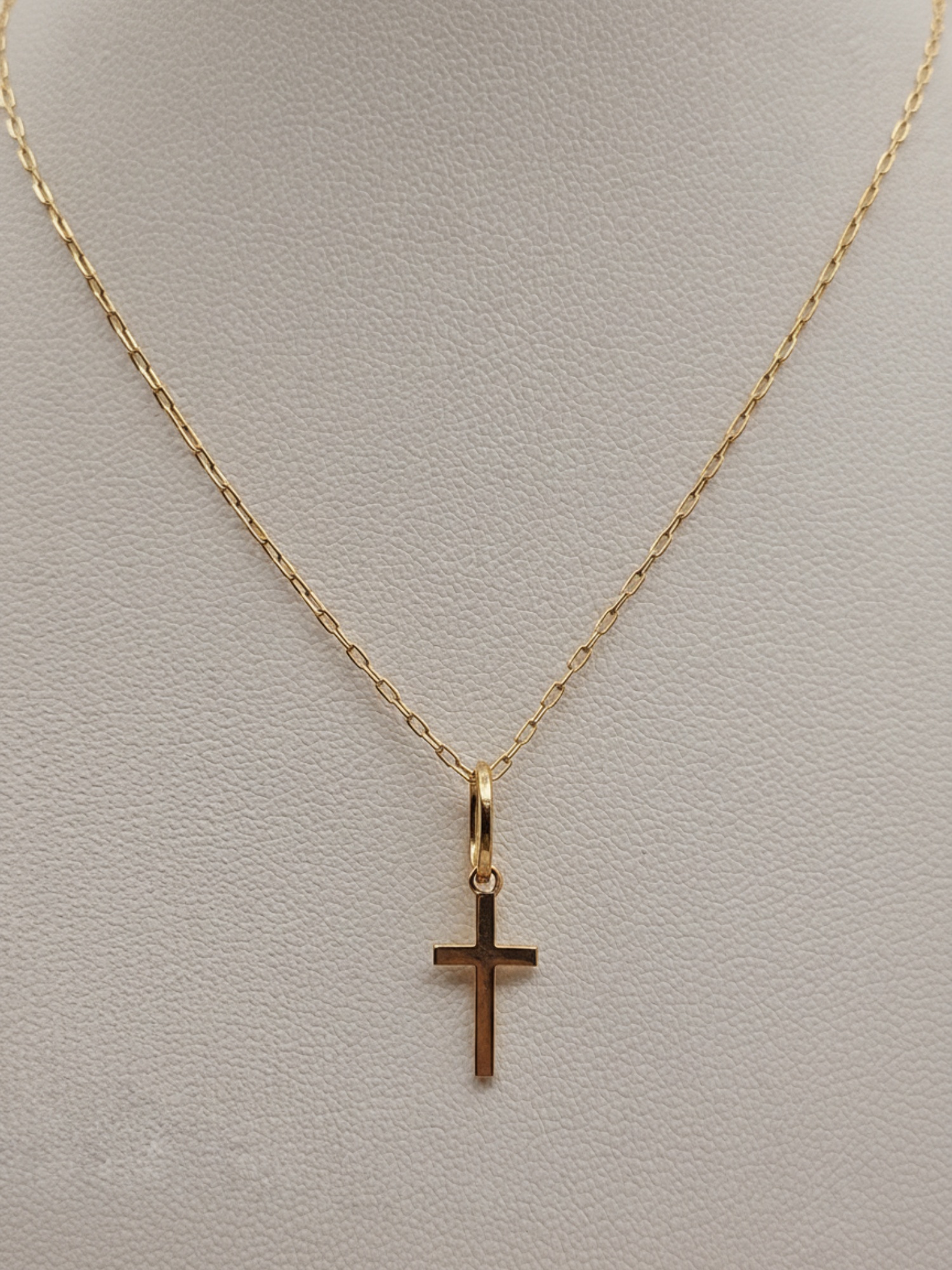 Cadena limada 45 cm y cruz palito 1.7 cm 1.4 grs Oro 18k 4