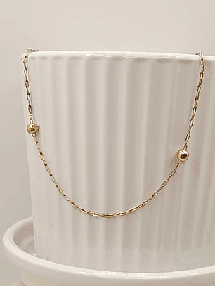 Collar bolitas 40 cm 3 grs Oro 18k 