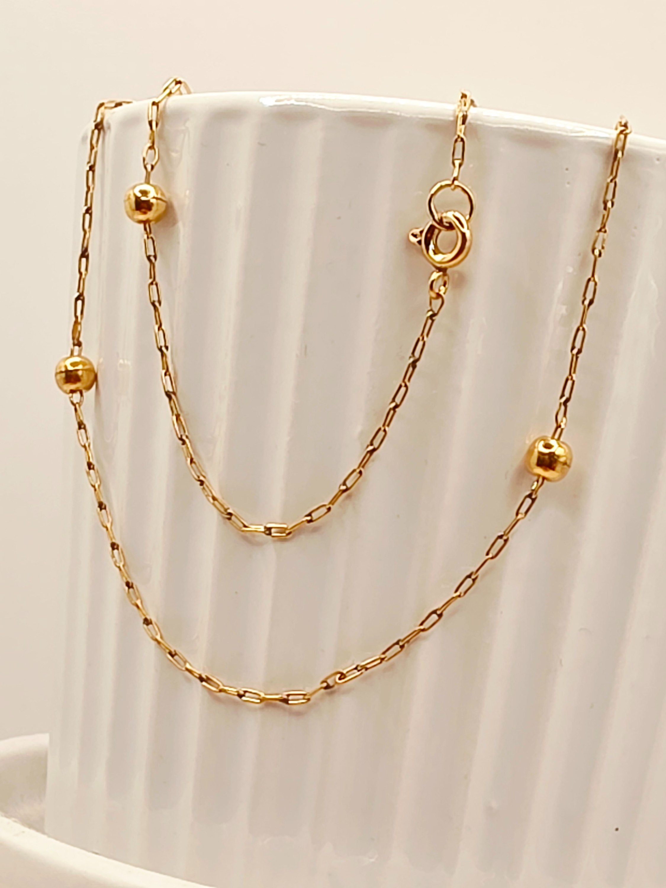 Collar bolitas 40 cm 3 grs Oro 18k  3