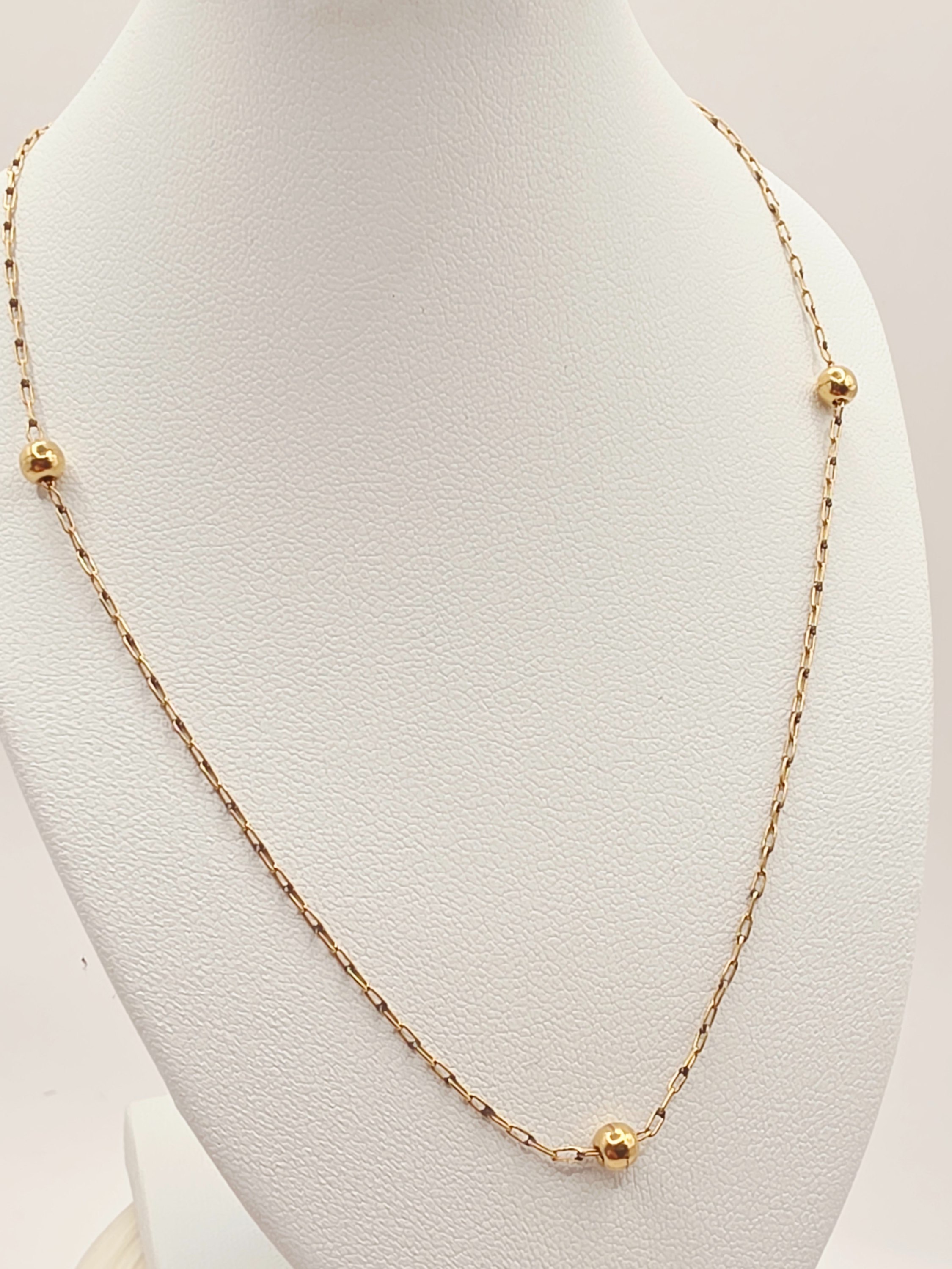 Collar bolitas 40 cm 3 grs Oro 18k  1