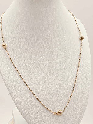 Collar bolitas 40 cm 3 grs Oro 18k 
