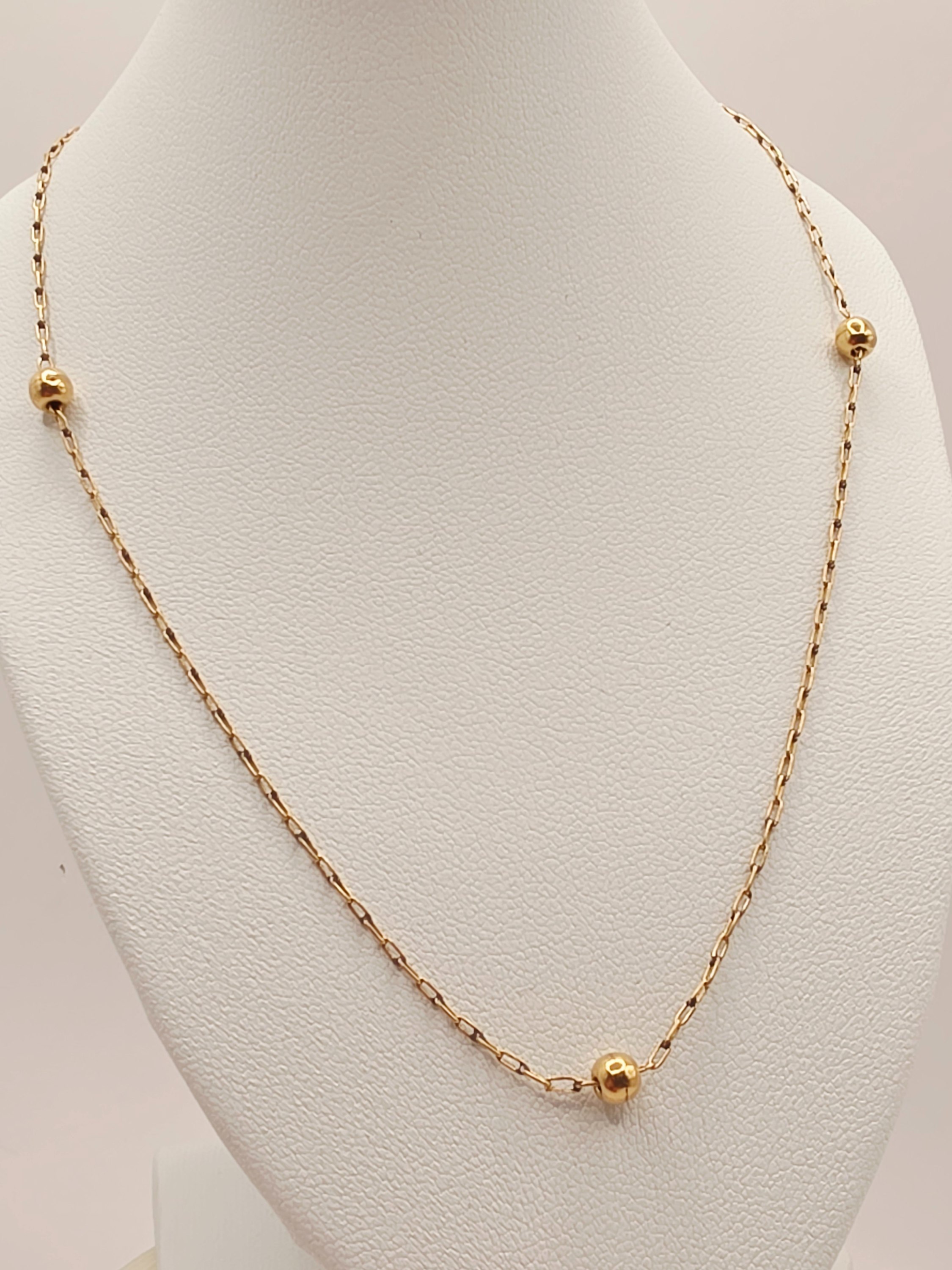 Collar bolitas 40 cm 3 grs Oro 18k  4