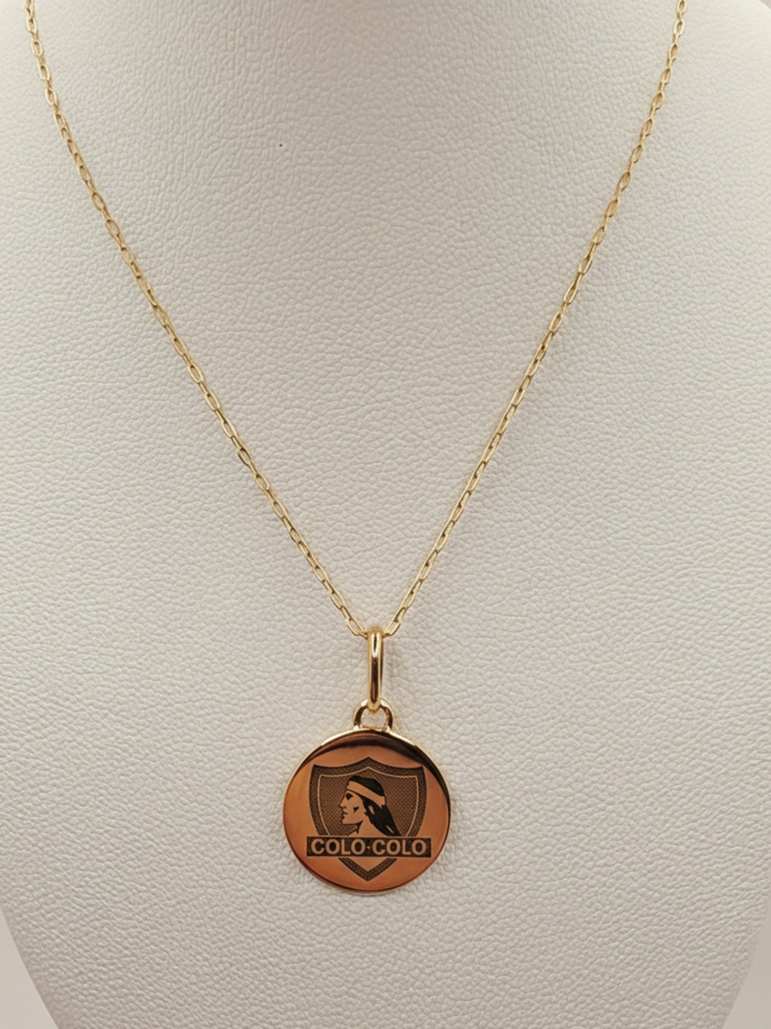 Cadena limada 50 cm con fotograbado equipo de futbol 2.2 grs Oro 18k 1