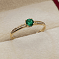 Anillo solitario Cintillo esmeralda y circones 1.9 grs Oro 18k - Miniatura 2
