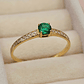 Anillo solitario Cintillo esmeralda y circones 1.9 grs Oro 18k - Miniatura 3