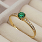 Anillo solitario Cintillo esmeralda y circones 1.9 grs Oro 18k - Miniatura 4
