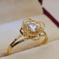 Anillo doble flor circon 2.3 grs Oro 18k - Miniatura 2