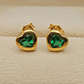 Aros corazón esmeralda 7.5 mm 1.5 grs Oro 18k - Miniatura 3