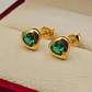 Aros corazón esmeralda 7.5 mm 1.5 grs Oro 18k - Miniatura 4