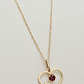 Cadena limada 50 cm y colgante corazón 2.2 cm rubi 1.7 grs Oro 18k - Miniatura 5