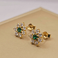 Aros roseta esmeralda y circones 9 mm 2.3 grs Oro 18k - Miniatura 5
