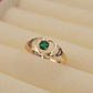 Anillo corazón doble esmeralda 1 gr Oro 18k - Miniatura 4