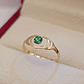 Anillo corazón doble esmeralda 1 gr Oro 18k - Miniatura 3