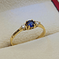 Anillo princesa zafiro y circones 2.3 grs Oro 18k - Miniatura 4