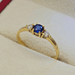 Anillo princesa zafiro y circones 2.3 grs Oro 18k - Miniatura 5