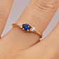 Anillo princesa zafiro y circones 2.3 grs Oro 18k - Miniatura 2