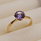 Anillo solitario seis grifas amatista 2 grs Oro 18k - Miniatura 3