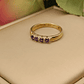 Anillo medio cintillo amatistas 1.6 grs Oro 18k - Miniatura 1