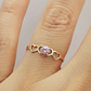 Anillo silueta tres corazones rosa de francia 0.7 grs Oro 18k - Miniatura 6