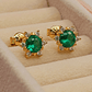 Aros roseta esmeralda y circones 9 mm 1.7 grs Oro 18k - Miniatura 6