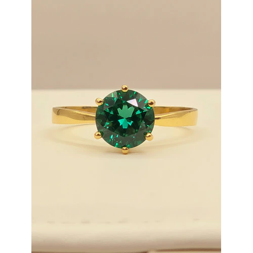 Anillo solitario seis grifas esmeralda 2 grs Oro 18k