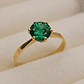 Anillo solitario seis grifas esmeralda 2 grs Oro 18k - Miniatura 7