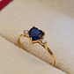 Anillo princesa corazón zafiro y circones 1.7 grs Oro 18k - Miniatura 3